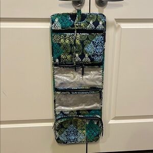 Vera Bradley Green and Blue Cosmetic Bags with Quilted Paisley Design